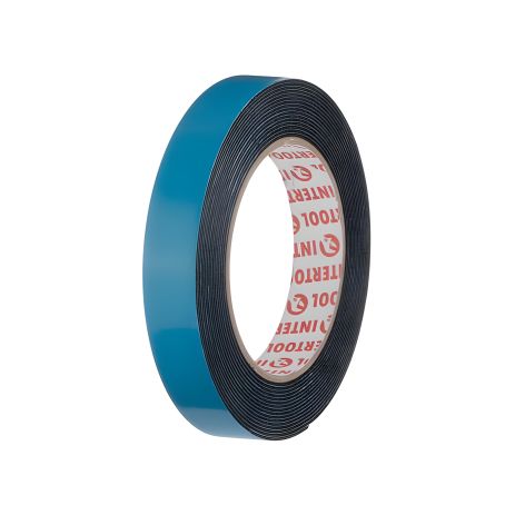 Двухсторонняя клейкая лента автомобильная 5 м, 19×1 мм, черная, вспененный полиэтилен INTERTOOL KT-0812 Двухсторонняя клейкая лента автомобильная 5 м, 19×1 мм, черная, вспененный полиэтилен INTERTOOL KT-0812