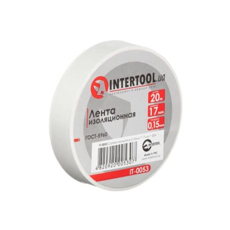 Лента изоляционная 20 м, 17*0.15 мм, белая INTERTOOL IT-0053