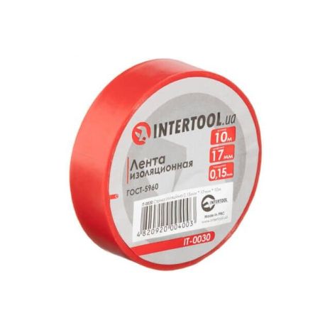 Красная изолента 0.15мм*17мм*10м от INTERTOOL IT-0030 Красная изолента 0.15мм*17мм*10м от INTERTOOL IT-0030
