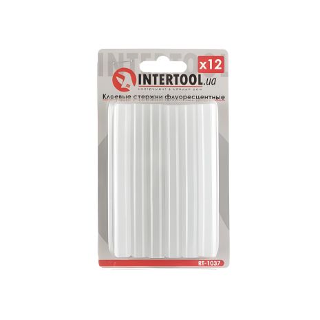 Комплект флуоресцентных клеевых стержней 11,2×200 мм, 12 шт. INTERTOOL RT-1037 Комплект флуоресцентных клеевых стержней 11,2×200 мм, 12 шт. INTERTOOL RT-1037