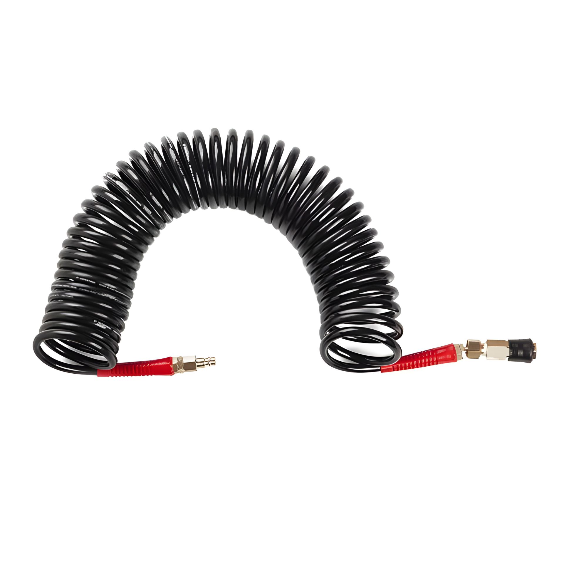 Спиральный полиуретановый шланг BLACK M-Flex 6.5х10мм, 10м с поворотным шарниром и латунными быстроразъемными соединениями STORM INTERTOOL PT-1793 Спиральный полиуретановый шланг BLACK M-Flex 6.5х10мм, 10м с поворотным шарниром и латунными быстроразъемными соединениями STORM INTERTOOL PT-1793