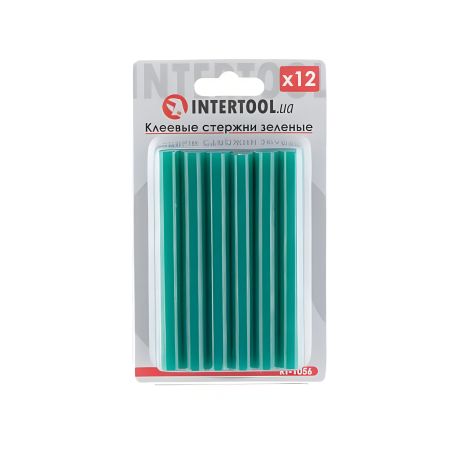 Комплект клеевых стержней зеленых, 11,2×100 мм, 12 шт. INTERTOOL RT-1056