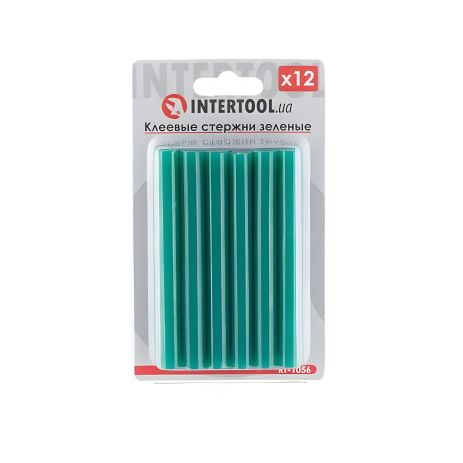 Комплект клеевых стержней зеленых, 11,2×100 мм, 12 шт. INTERTOOL RT-1056