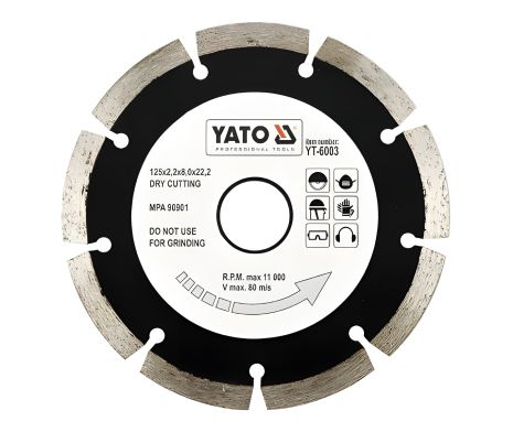 Сегментований діамантовий диск 125 мм Yato YT-6003