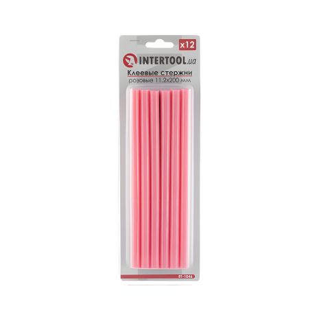 Набор клеевых стержней розовых, 11,2×200 мм, 12 шт. INTERTOOL RT-1046