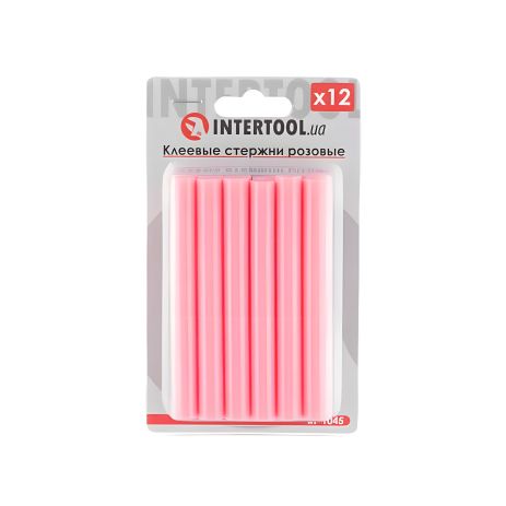Комплект рожевих клейових стрижнів INTERTOOL RT-1045 11.2×100 мм, 12 шт. Комплект рожевих клейових стрижнів INTERTOOL RT-1045 11.2×100 мм, 12 шт.