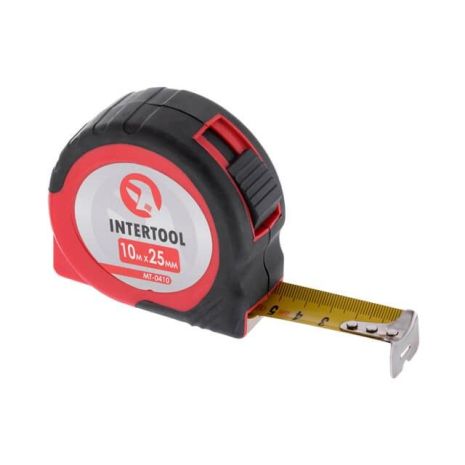 Рулетка із фіксатором 10м*25мм INTERTOOL MT-0410