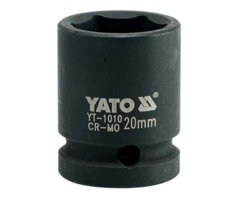 Торцева ударна головка Yato YT-1010, шестигранна, 1/2", 20 мм