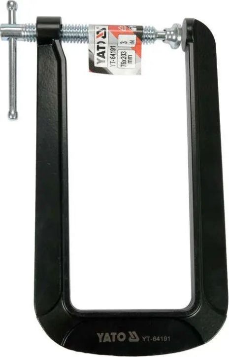 Струбцина з гвинтовим затиском, тип "C", глибока, 76х203 мм Yato YT-64191