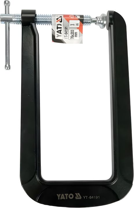 Струбцина з гвинтовим затиском, тип "C", глибока, 76х203 мм Yato YT-64191