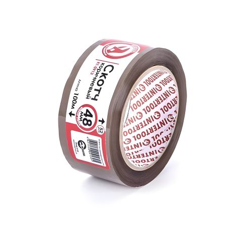 Скотч коричневий INTERTOOL, 100 м × 48 мм, 44 мкм KT-0913