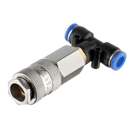 Тройник и быстроразъемное соединение на шланг 8мм для набора продува кабины грузовых авто INTERTOOL PT-1868