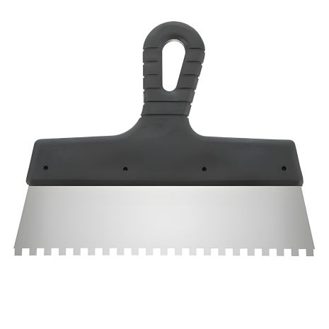 Нержавіючий шпатель, 250 мм, зуб 6×6 мм, INTERTOOL KT-2256 Нержавіючий шпатель, 250 мм, зуб 6×6 мм, INTERTOOL KT-2256