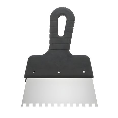 Нержавіючий шпатель 150 мм, зуб: 6×6 мм INTERTOOL KT-2156 Нержавіючий шпатель 150 мм, зуб: 6×6 мм INTERTOOL KT-2156