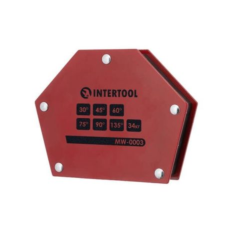INTERTOOL MW-0003 магнитный держатель для сварки, трапеция, 30°-135°, 34 кг, 145×110×25 мм