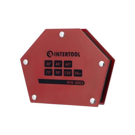 INTERTOOL MW-0003 магнитный держатель для сварки, трапеция, 30°-135°, 34 кг, 145×110×25 мм