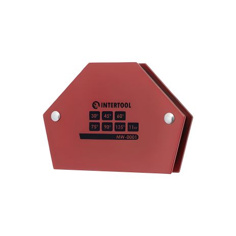 Магнітний тримач для зварювання, трапеція, 30°, 45°, 60°, 75°, 90°, 135°, 11 кг, 100×68×14 мм INTERTOOL MW-0001 Магнітний тримач для зварювання, трапеція, 30°, 45°, 60°, 75°, 90°, 135°, 11 кг, 100×68×14 мм INTERTOOL MW-0001