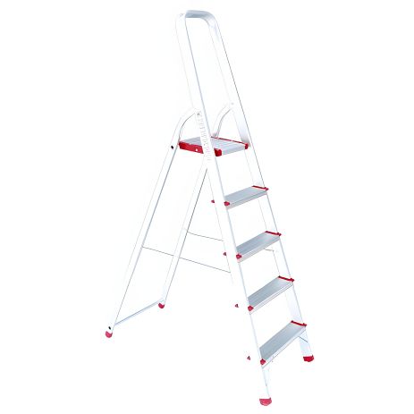 Драбина алюмінієва, 5 сходинок, висота: 1565 мм, висота до платформи: 1065 мм, 150 кг INTERTOOL LT-1005 Драбина алюмінієва, 5 сходинок, висота: 1565 мм, висота до платформи: 1065 мм, 150 кг INTERTOOL LT-1005