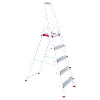 Алюминиевая стремянка, 5 ступеней, выс. 1565 мм, платформа 1065 мм, 150 кг INTERTOOL LT-1005