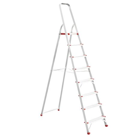 Алюмінієва драбина на 8 сходинок, 2248 мм висоти, INTERTOOL LT-1008