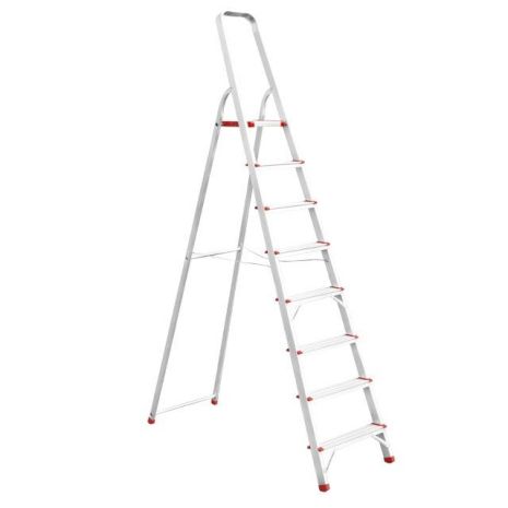 Драбина з алюмінію, 8 сходинок, висота до платформи 1720мм INTERTOOL LT-1008