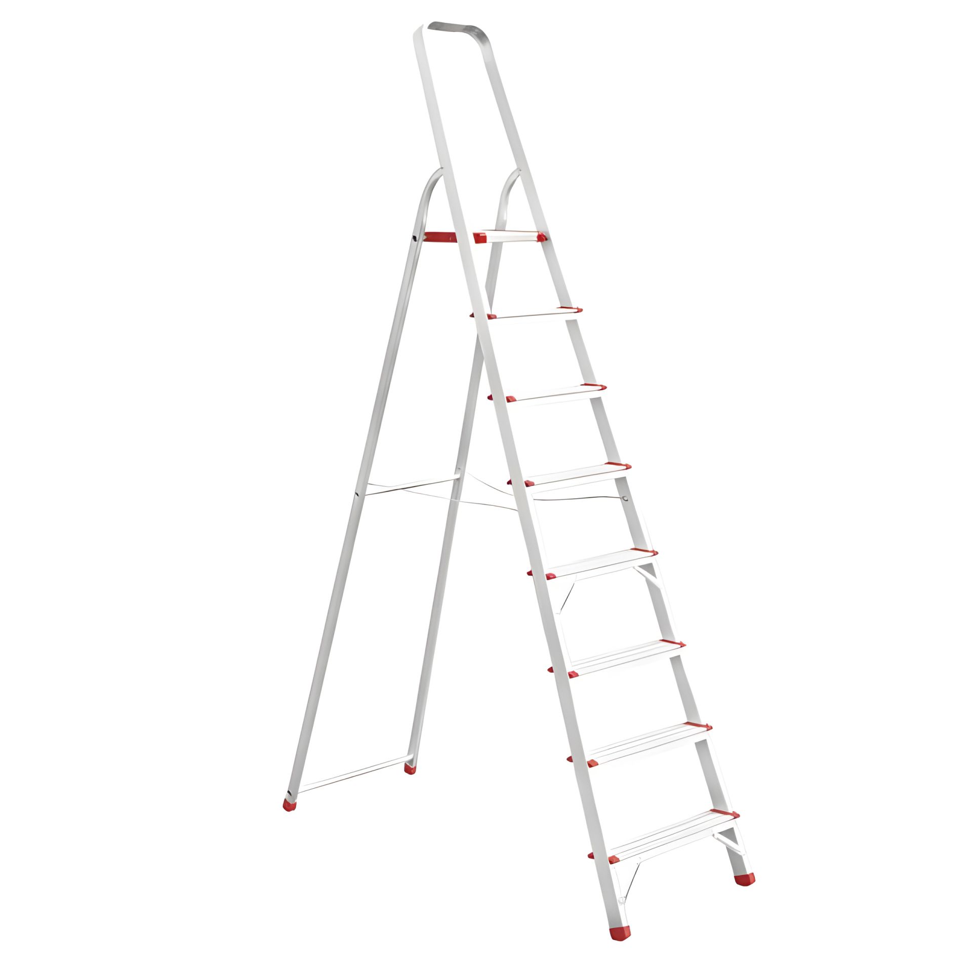 Алюминиевая стремянка, 8 ступеней, высота: 2248 мм, высота до платформы: 1720 мм, 150 кг INTERTOOL LT-1008 Алюминиевая стремянка, 8 ступеней, высота: 2248 мм, высота до платформы: 1720 мм, 150 кг INTERTOOL LT-1008