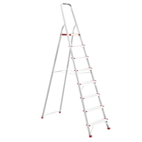 Алюмінієва драбина на 8 сходинок, 2248 мм висоти, INTERTOOL LT-1008 Алюмінієва драбина на 8 сходинок, 2248 мм висоти, INTERTOOL LT-1008