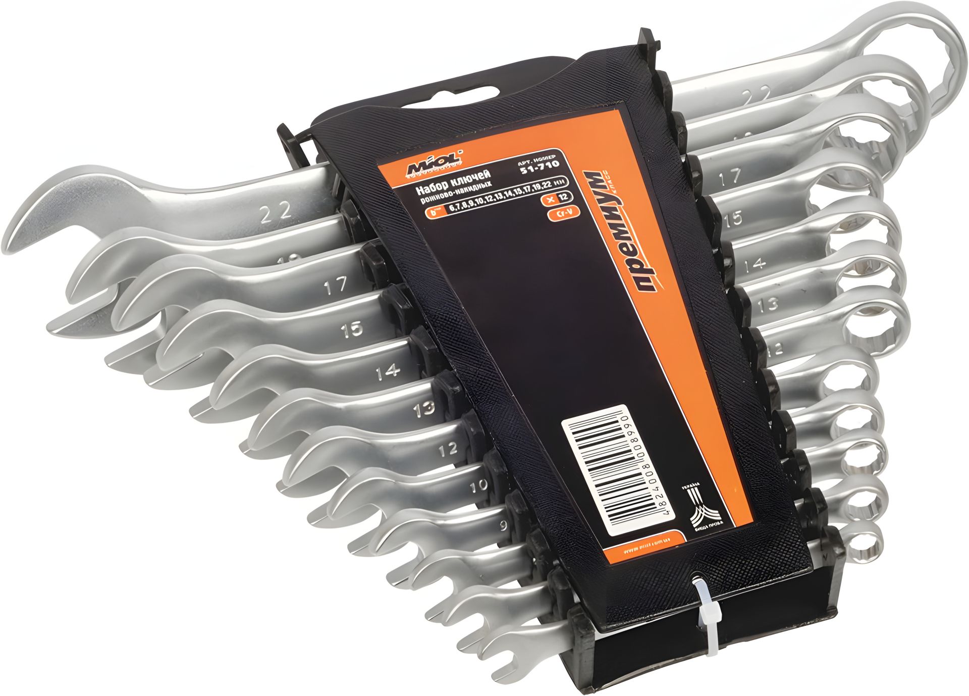 Рожково-накидные ключи набор, 12 шт MIOL 51-710 Рожково-накидные ключи набор, 12 шт MIOL 51-710