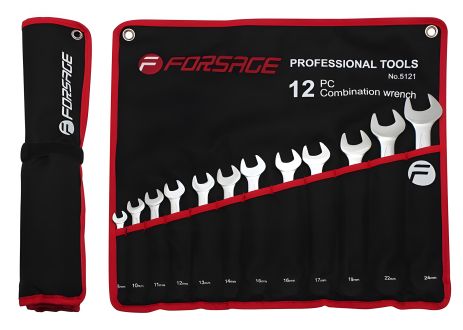 Набір комбінованих ключів 12 предметів (8-24мм) на полотні FORSAGE F-5121 Набір комбінованих ключів 12 предметів (8-24мм) на полотні FORSAGE F-5121