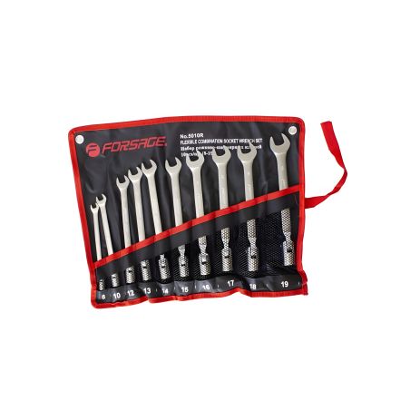 Ключей набор рожково-торцевых шарнирных 10пр., FORSAGE F-5010R