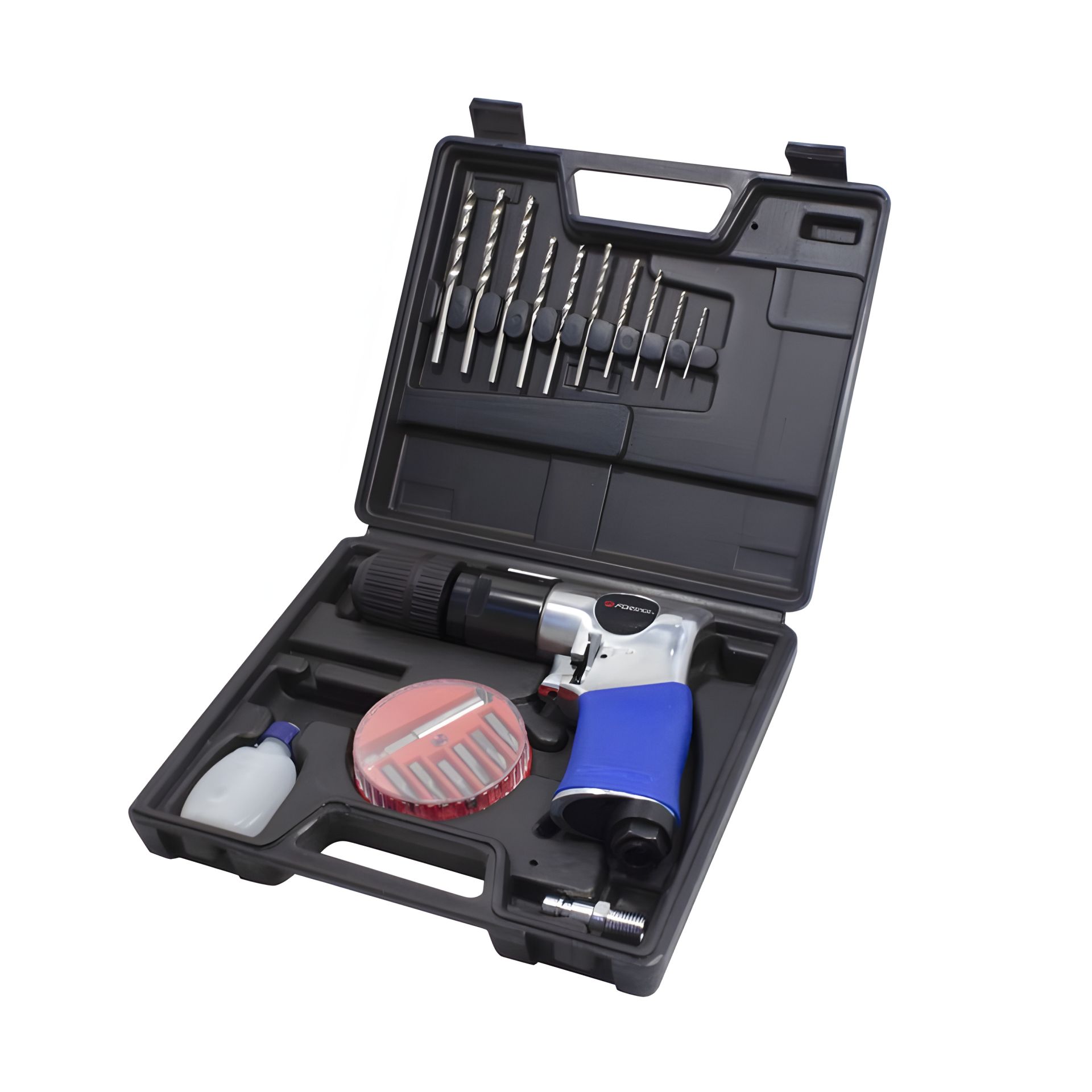 Пневмодрель с набором бит и сверл (20 предметов), реверс, 2200 об/мин, 6.3Bar, патрон 1-10мм, штуцер 1/4" FORSAGE F-RP7810 Пневмодрель с набором бит и сверл (20 предметов), реверс, 2200 об/мин, 6.3Bar, патрон 1-10мм, штуцер 1/4" FORSAGE F-RP7810