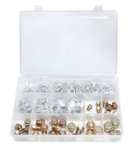 Набор маслосливных пробок с шайбами, 534 предмета (М10, М12-М16, М18, М20), Forsage ROCKFORCE F-04J1063, в кейсе