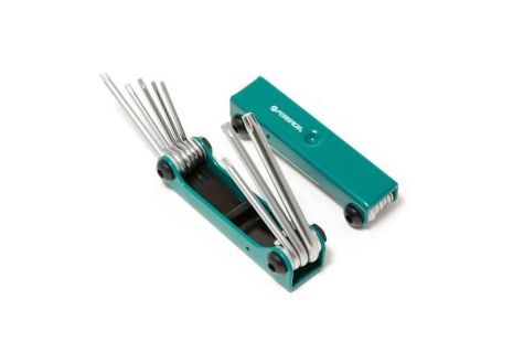 Набор ключей TORX складной, 8 предметов(T9, T10, T15, T20, T25, T27, T30, T40) FORSAGE F-5083F