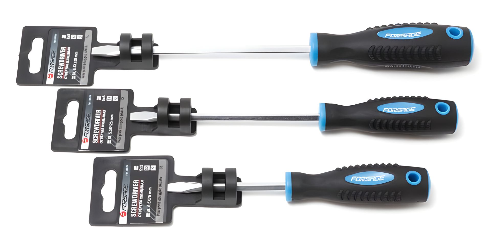 Шліцева магнітна викрутка "Profi" S2 SL5.5х75мм, FORSAGE F-70155075 Шліцева магнітна викрутка "Profi" S2 SL5.5х75мм, FORSAGE F-70155075