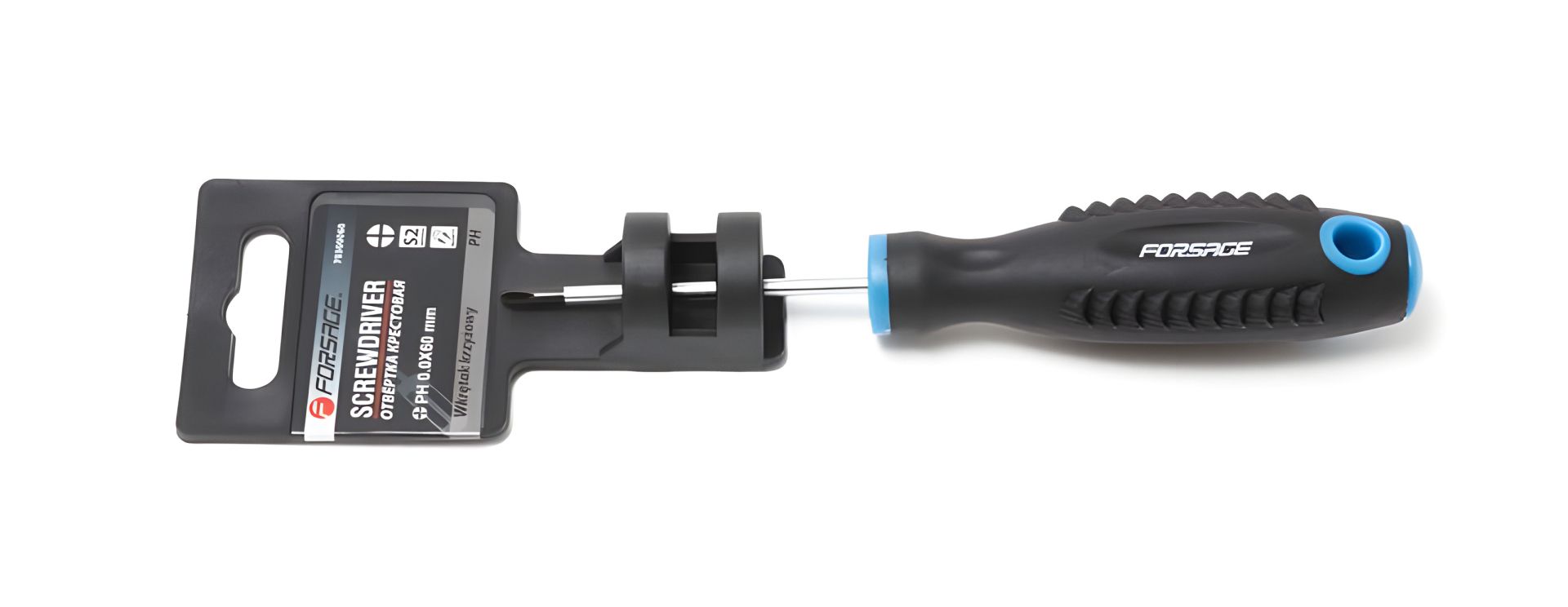 Магнітна хрестова викрутка "Profi" S2 PH0.0х60мм від FORSAGE на пластиковому утримувачі F-70300060 Магнітна хрестова викрутка "Profi" S2 PH0.0х60мм від FORSAGE на пластиковому утримувачі F-70300060