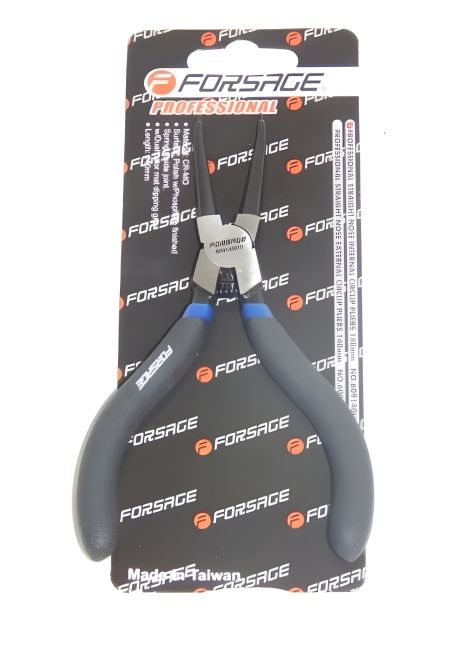 Съемник стопорных колец прямой на сжим (L-140мм), в блистере FORSAGE F-609140HS