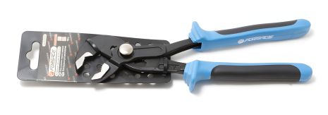 Пасатижі сантехнічні з дрібним кроком, кнопкою фіксації та ергономічними ручками CR-V 10"-250мм, на тримачі FORSAGE F-613250J