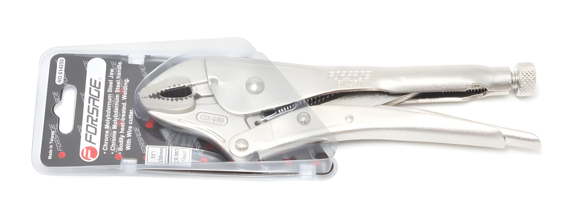 Гейферний затискач "овальними губками" "Profi" 10"-250мм, у блістері Forsage WMC TOOLS F-614250(614B250), міцний Гейферний затискач "овальними губками" "Profi" 10"-250мм, у блістері Forsage WMC TOOLS F-614250(614B250), міцний