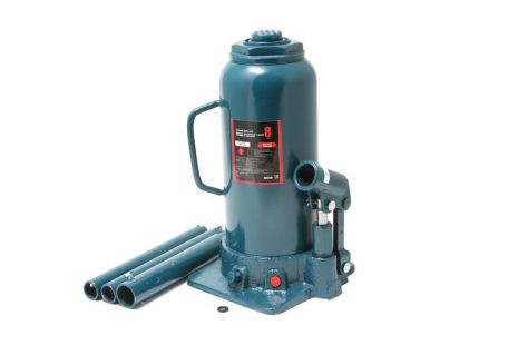 Домкрат пляшковий двоштоковий з клапаном, 8т (h min 270мм, h max 635мм) FORSAGE F-TF0802 Домкрат пляшковий двоштоковий з клапаном, 8т (h min 270мм, h max 635мм) FORSAGE F-TF0802