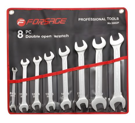 Набор рожковых ключей 8 шт. (8,10-19,21,22,24мм) на полотне FORSAGE F-5082P