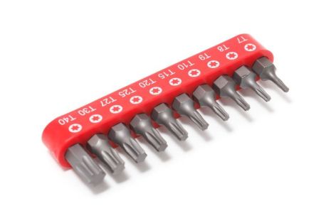 Набор бит TORX 10 предметов 1/4" (T 7,8,9,10,15,20,25,27,30,40-25мм),в блистере FORSAGE F-21022