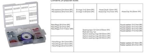 Кольца, шайбы уплотнительные резиновые, асбестовые и пластиковые 96 предметов FORSAGE F-869