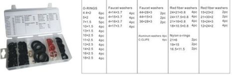 Шайбы и кольца уплотнительные, 125 предметов FORSAGE F-871