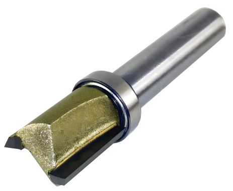 Обкаточная прямая фреза двухножевая с верхним подшипником D-12 мм, d-6 мм, Pobedit P-1021-06-1215 Обкаточная прямая фреза двухножевая с верхним подшипником D-12 мм, d-6 мм, Pobedit P-1021-06-1215