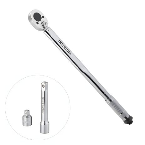 Ключ динамометричний 1/2", 28-210 Нм, перехідник 1/2"×3/8", подовжувач 125 мм 1/2",STORM INTERTOOL XT-9007