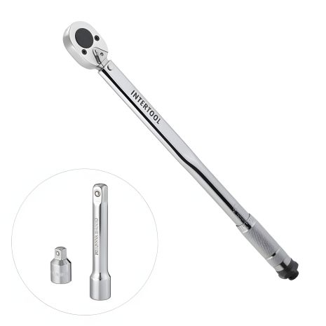 Ключ динамометричний 1/2", 28-210 Нм, перехідник 1/2"×3/8", подовжувач 125 мм 1/2",STORM INTERTOOL XT-9007 Ключ динамометричний 1/2", 28-210 Нм, перехідник 1/2"×3/8", подовжувач 125 мм 1/2",STORM INTERTOOL XT-9007