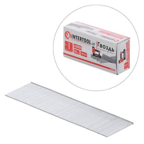 Степлер-гвоздь PT-1603, PT-1612, 35 мм, 18GA, INTERTOOL PT-8635, 5000 шт