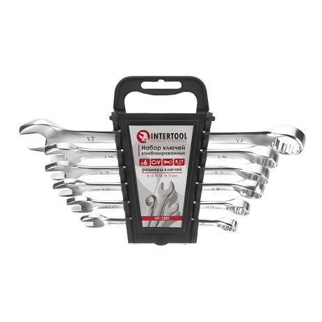 Комбінованих ключів набір, 6 шт., 8-17 мм, Cr-V INTERTOOL HT-1201