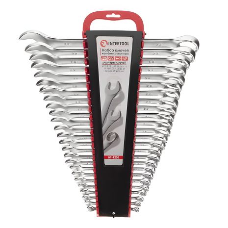 Набор комбинированных ключей, 25 шт., 6-32 мм, Cr-V, INTERTOOL HT-1205