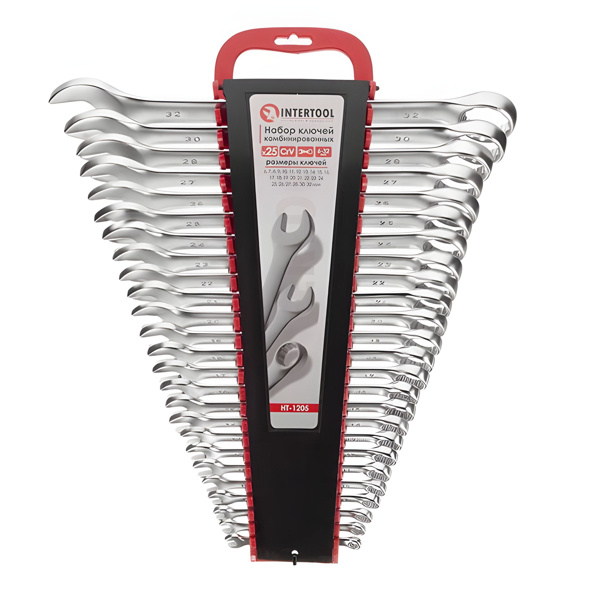 Набор ключей комбинированных, 25 шт., 6-32 мм, Cr-V INTERTOOL HT-1205 Набор ключей комбинированных, 25 шт., 6-32 мм, Cr-V INTERTOOL HT-1205